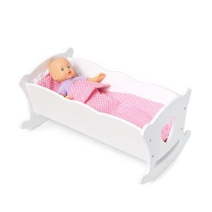 Wildkin White Wooden Large Doll Cradle 20" Dolls